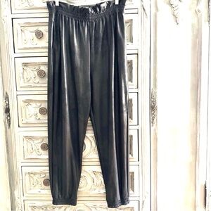 Gianni Bini Joggers Pants Sz L Annabeth Shimmer High Waist Paper Bag Waist